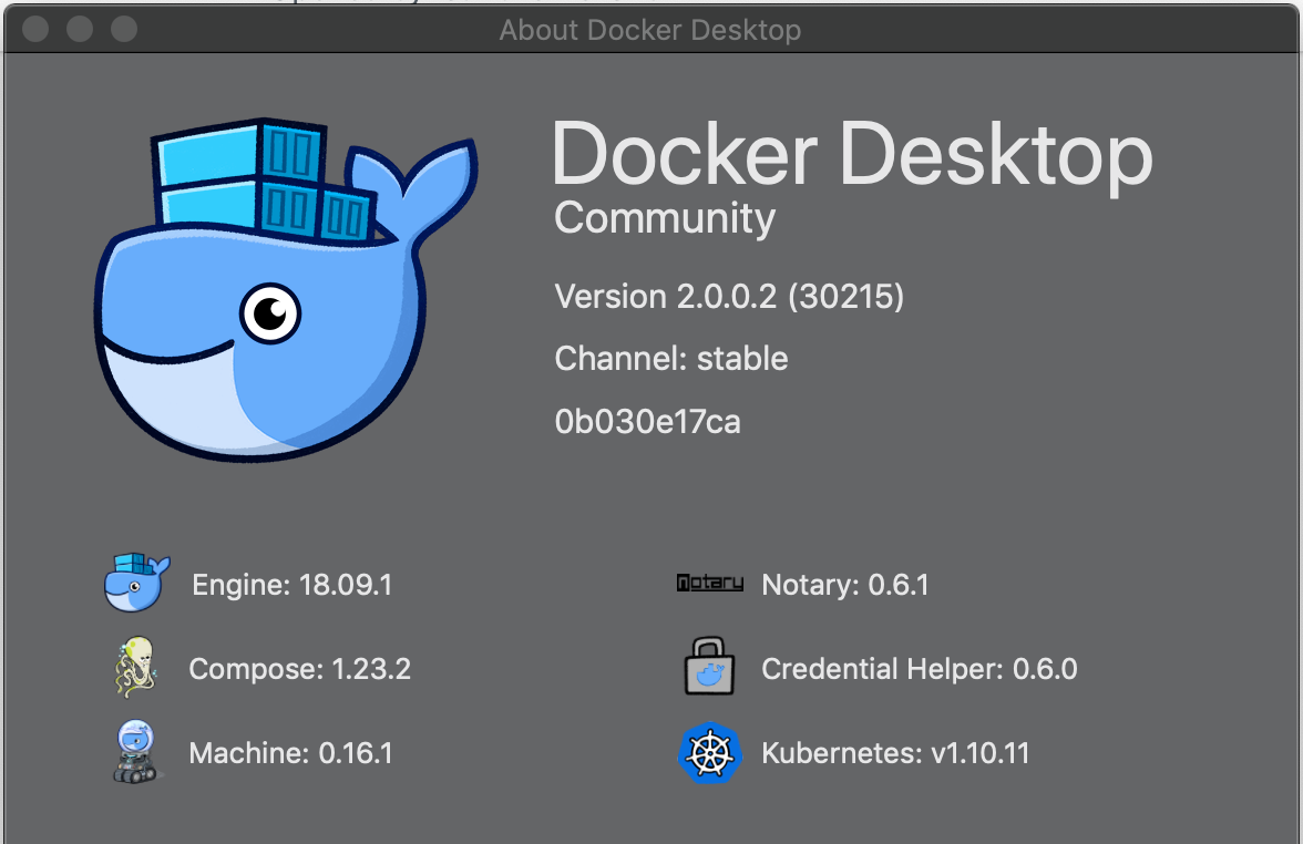 docker output for mac